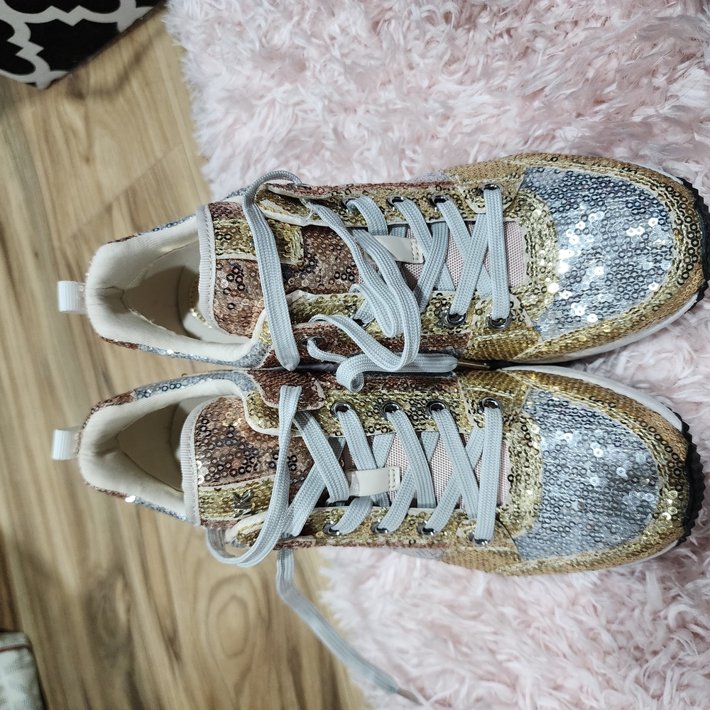 MICHAEL Michael Kors Sequin Athletic Shoes - Gold, Silver, Brown
